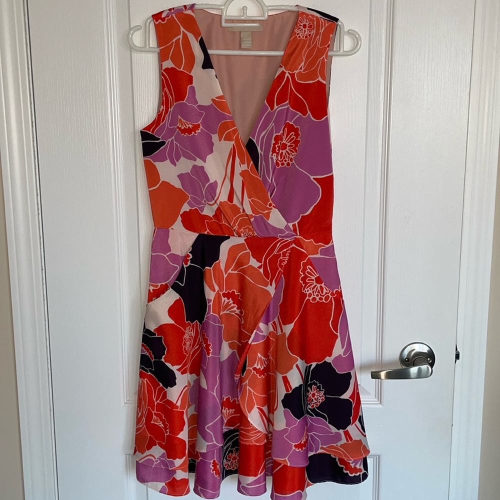 BANANA REPUBLIC Floral Faux Wrap Dress | size 2P